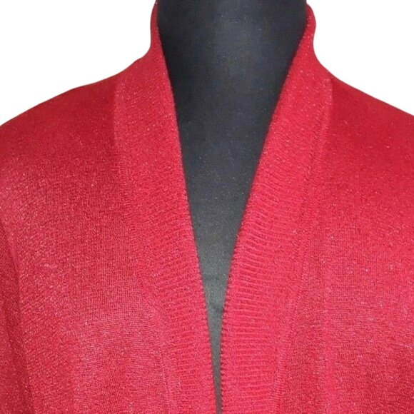 Avenue Red Metallic Open-Front Cardigan Sweater 26/28✨50% Off Bundles 3+ - Picture 4 of 5